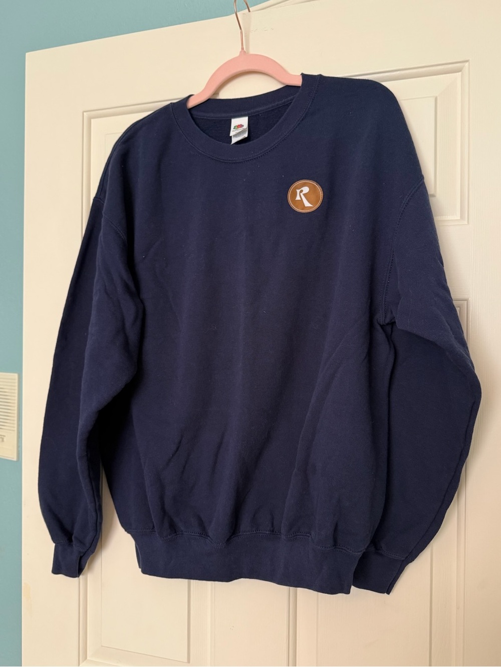 unisex italian roscioli branded navy crewneck sweatshirt - fruit of the loom!